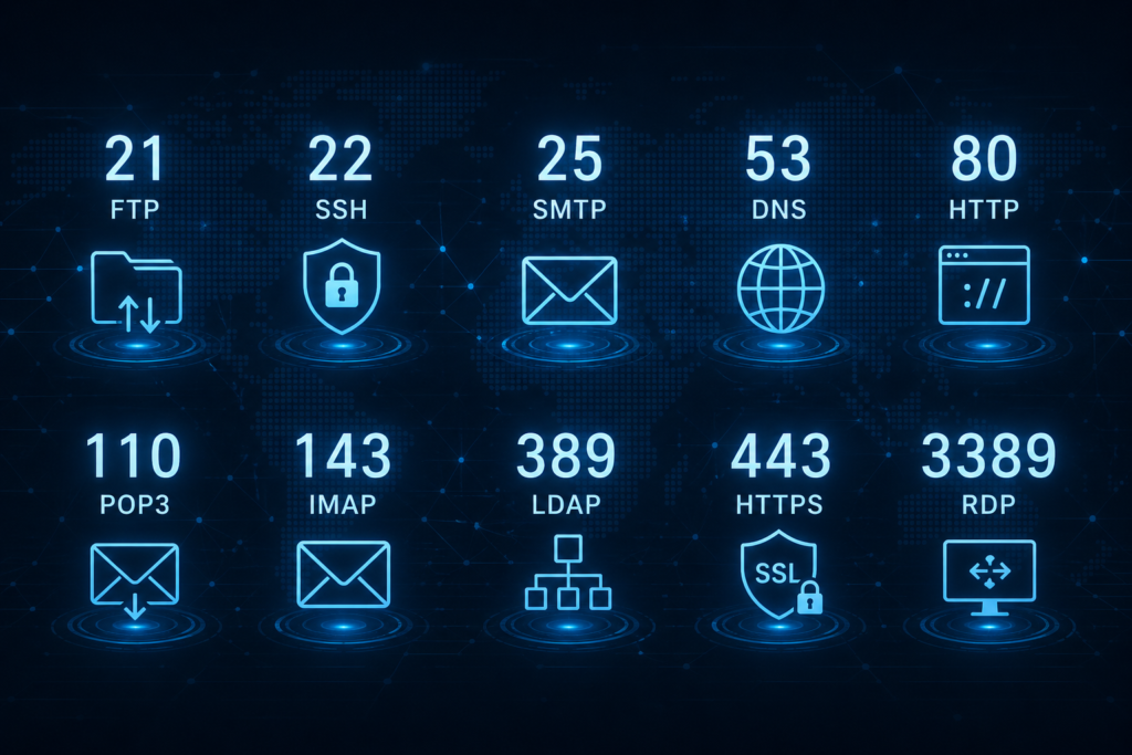 CompTIA A+ Core 1 port numbers and protocols including FTP, SSH, HTTP, HTTPS and RDP