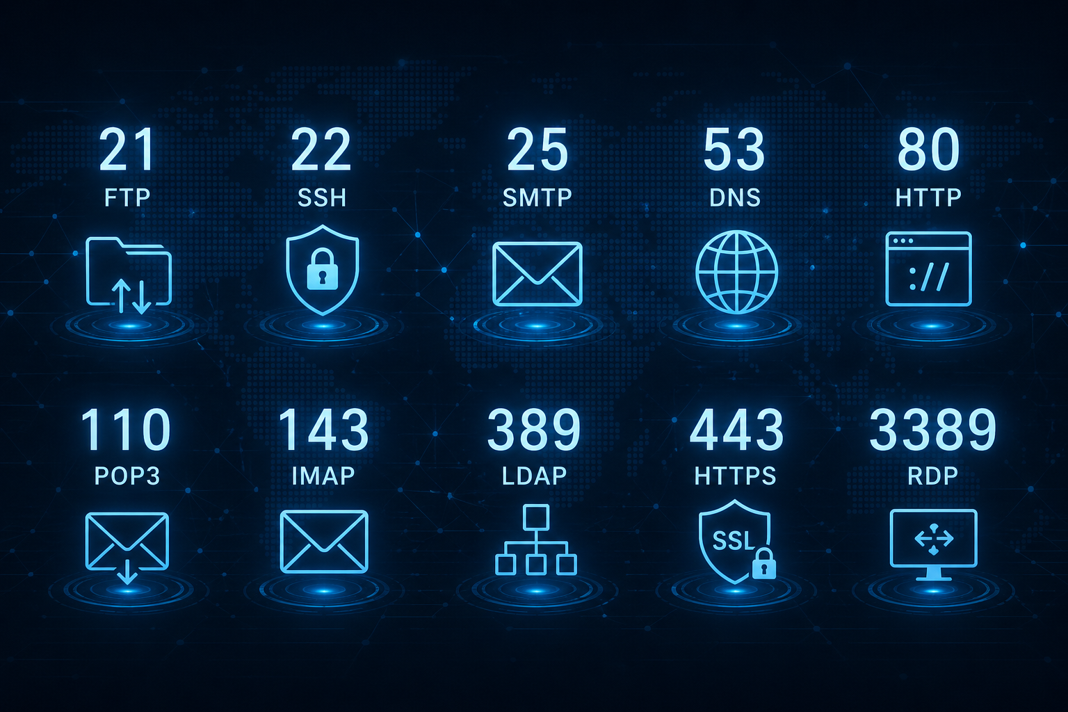 CompTIA A+ Core 1 port numbers and protocols including FTP, SSH, HTTP, HTTPS and RDP